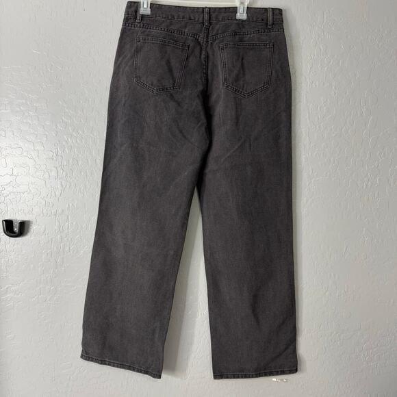 Emmiol Washed Heart Pattern Cargo Jeans, Faded Black, L - Picture 2 of 5